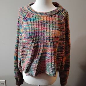 I.N. San Francisco Multicolor Scoop Neck Chunky Knit Sweater